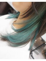ヘアテリア リュウ 大塚(hair teria ryu) ロングウルフ×ミントグリーン