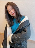 広がりやすい方におすすめのロングヘア外ハネスタイル