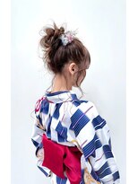 着物 浴衣アレンジ　ふわっとお団子アレンジ