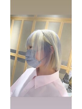 ヘアサロン ガリカ 表参道(hair salon Gallica) 【柴田優香】派手髪ツートン<ホワイトイエロー/アイスブルー>