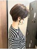 【グレージュ×ハンサムショート】