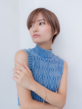 ハバナ 渋谷(HAVANA) 20代30代大人可愛い斜めバング小顔ショートボブシルキーベージュ