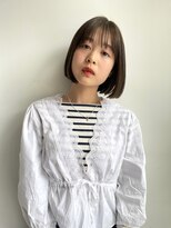 フェンヘアーアイス 中目黒(Fen.hair ici)&nbsp;20代30代大人可愛い艶感グレージュ切りっぱなしボブ