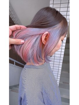 イエナ 渋谷(IENA) オレンジ　ブルー　インナーカラー　デザインカラー