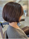 丸みショートボブで絶壁解消ヘア　ふんわりショートボブ