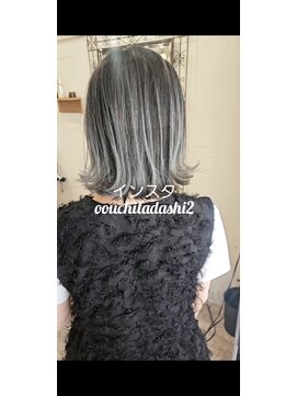 シェリー(cherie) コントラストバレイヤージュ×シルバーグレージュ