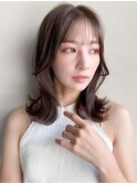 艶感うるツヤ美髪斜めバングモテ髪結べるボブ似合わせカット
