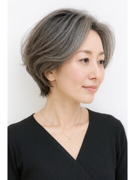 大人上品ロングレイヤー×透け感シースルーバング