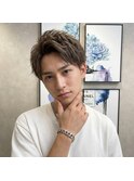 横浜桜木町★メンズカット+透明感グレージュカラー+束感ショート