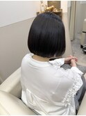 【50代の上品髪質改善】白髪染めリタッチ＋髪質改善縮毛矯正ボブ