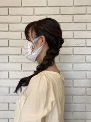 大人可愛い編みおろしヘアセット(^o^)