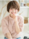 ココアブラウンくせ毛風小顔ショートウルフc5越谷20代30代40代
