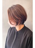 大人可愛い30代40代50代 小顔ハイライト ショートボブ