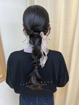 ソノ(sono) 編み下ろし 編み込み 花嫁 結婚式 ポニーテール