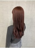 ピンクブラウン　チェリーレッド　チェリーレッド　韓国風巻き
