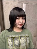 顔周り/レイヤー/暗髪/オリーブブラウン/アッシュ/外ハネボブ