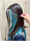 【インナーカラー×シアンブルー^】池袋美容室