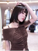 20代30代切りっぱなし顔周りレイヤーボブ/髪質改善/外ハネ 