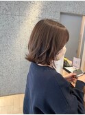 小顔見せショートベージュカラーブリーチしない透明感カラー