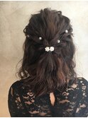 結婚式アレンジ ハーフアップスタイル カジュアルアレンジ