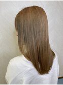 シルキーベージュ×グレージュカラー【髪質改善/縮毛矯正】