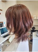 ふんわり可愛いレイヤーボブヘアー