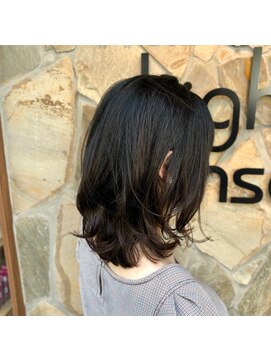 ナチュラルハイセンス 本店(natural high sense) 黒髪 艶感レイヤーミディ 無造作MIX 似合わせカット/町屋駅