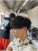 ツイストスパイラルパーマ メンズマッシュ 波巻きパーマ