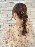 編みポニーテール