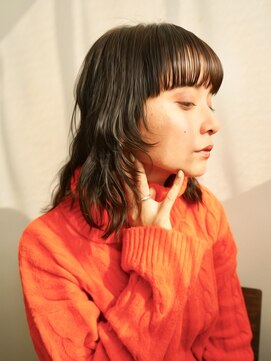 ヘアアンドメイク ニューヨーク ニューヨーク 長岡天神店(Hair&Make NYNY) ブラウンセミロングレイヤーワンカール/イルミナカラー/顔まわり