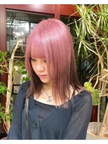 ヲタク(wotaku.)&nbsp;ピンクカラールーツカラーデザインカラーハイトーンダブルカラー