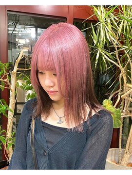 ヲタク(wotaku.) ピンクカラールーツカラーデザインカラーハイトーンダブルカラー