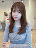 大人美人斜めバングくびれデジタルパーマ毛先丸みパーマ