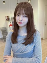大人美人斜めバングくびれデジタルパーマ毛先丸みパーマ