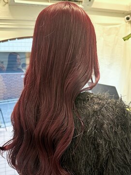 ラレイ ハラジュク(Lalei harajuku) 【白石】ブリーチなしダブルカラーワインレッド赤髪暖色原宿