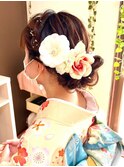 和装ヘアセット/下めのシニヨンヘアスタイル【京都/ヘアセット】