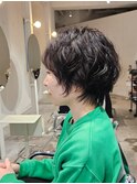 イメチェン丸型四角面長ベース逆三角も似合うニュアンスパーマ