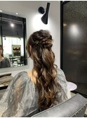ロングヘアハーフアップ