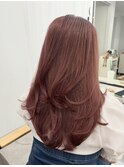 ハイレイヤーレイヤーカットブリーチ無しカラー顔周り韓国