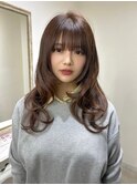 レイヤー　ロングレイヤー　モカベージュ　カラー　髪質改善