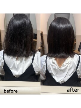 リブ(LIV) 外はねミディ×髪質改善縮毛矯正｜自然なまとまりと艶髪