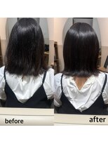 リブ(LIV) 外はねミディ×髪質改善縮毛矯正|自然なまとまりと艶髪