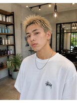 MEN's Baguz MEN'Sカット/ MEN'Sパーマ/ MEN'Sカラー ハイトーンブロンド束感スパイキーベリーショート