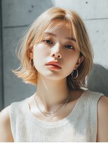 ロッソ 大橋店(Rosso) センター分けのベージュボブ【大橋】