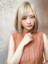 ロンドローズ 名古屋(Lond damaskRose)&nbsp;内巻きワンカールショート×ハイトーン