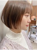 スタイリングも簡単　王道丸みショート/ミニボブ/透明感/ツヤ髪