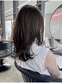 暗髪 オリーブグレージュ ウルフ レイヤーカット【川野 光】