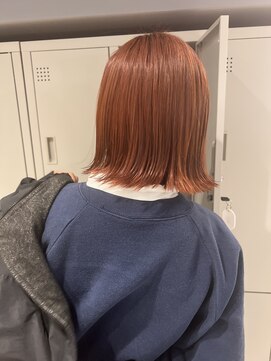 シカ 神戸三宮元町店(Cica) 切りっぱなし ボブ ハイトーン ブリーチ オレンジ ベージュ 三宮