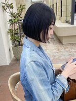 パークレーン アイス イヴェン(park lane ICI yeven)&nbsp;ミニボブ　切りっぱなしボブ　黒髪ボブ　ぱっつん　前髪カット