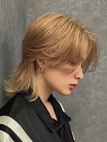 エルマーク 心斎橋(L-MARK)&nbsp;マッシュウルフダブルカラーブリーチツーブロックメンズウルフ